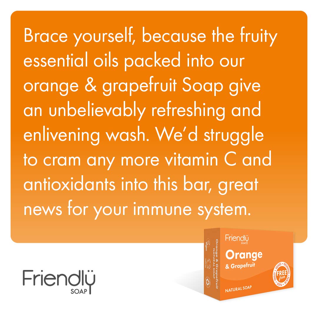 FRIENDLY SOAP Orange Grapefruit Soap Bar, 95 GR