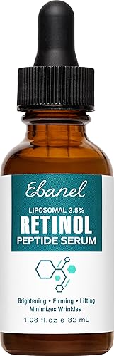 Ebanel Retinol Serum for Face with Vitamin C, Peptides & Hyaluronic Acid, Anti Aging Face Serum for Fine Lines, Uneven Skin Tone, Dark Spots