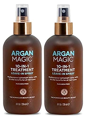 Argan Magic Hair Treatment & Stylizing Spray, 10 in 1, Made in USA, Paraben Free, Cruelty Free - 8 oz (2 Pack)