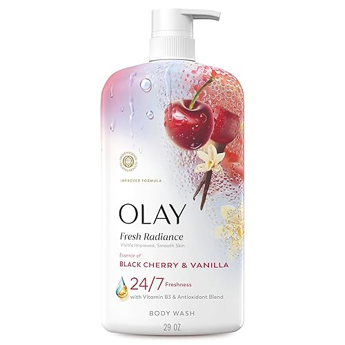 Olay Body Wash for Women, Fresh Radiance, 24/7 Skin-Loving Freshness, Visibly Radiant, Plant Based Cleansers, Vitamin B3 & Antioxidant Blend, For All