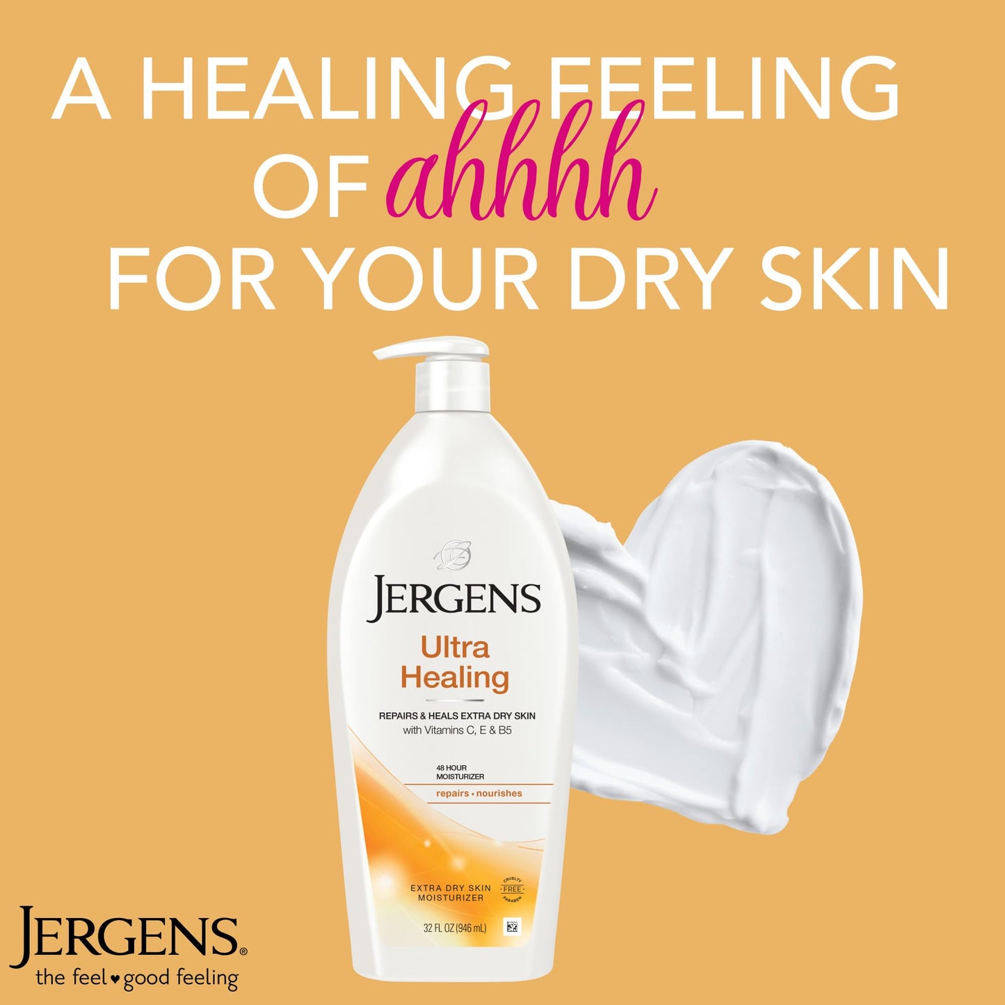 Jergens Ultra Healing Dry Skin Lotion, Hand and Body Moisturizer for Quick Absorption into Extra Dry Skin with Hydralucence Blend
