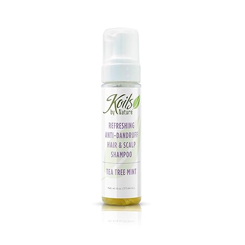 Koils by Nature Refreshing Anti Dandruff Shampoo Tea Tree Mint | 6oz | Relieves Itchy Scalp, Moisturizes Hair & Promotes Hair Growth
