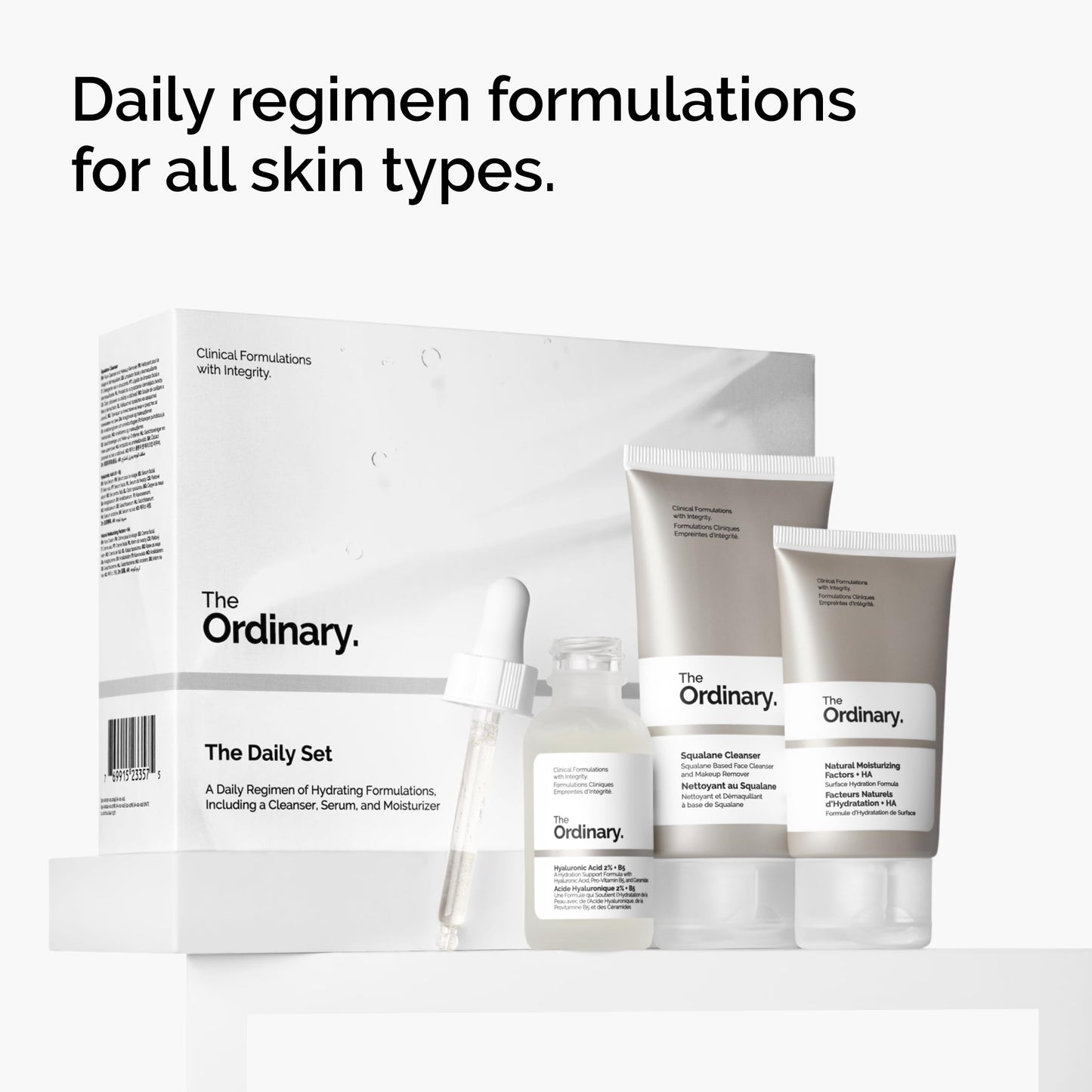 The Ordinary The Daily Set, Daily Skincare Routine with Squalane Cleanser, Hyaluronic Acid 2% + B5, and Natural Moisturizing Factors + HA | Skin Care Beauty and Personal Care The Ordinary