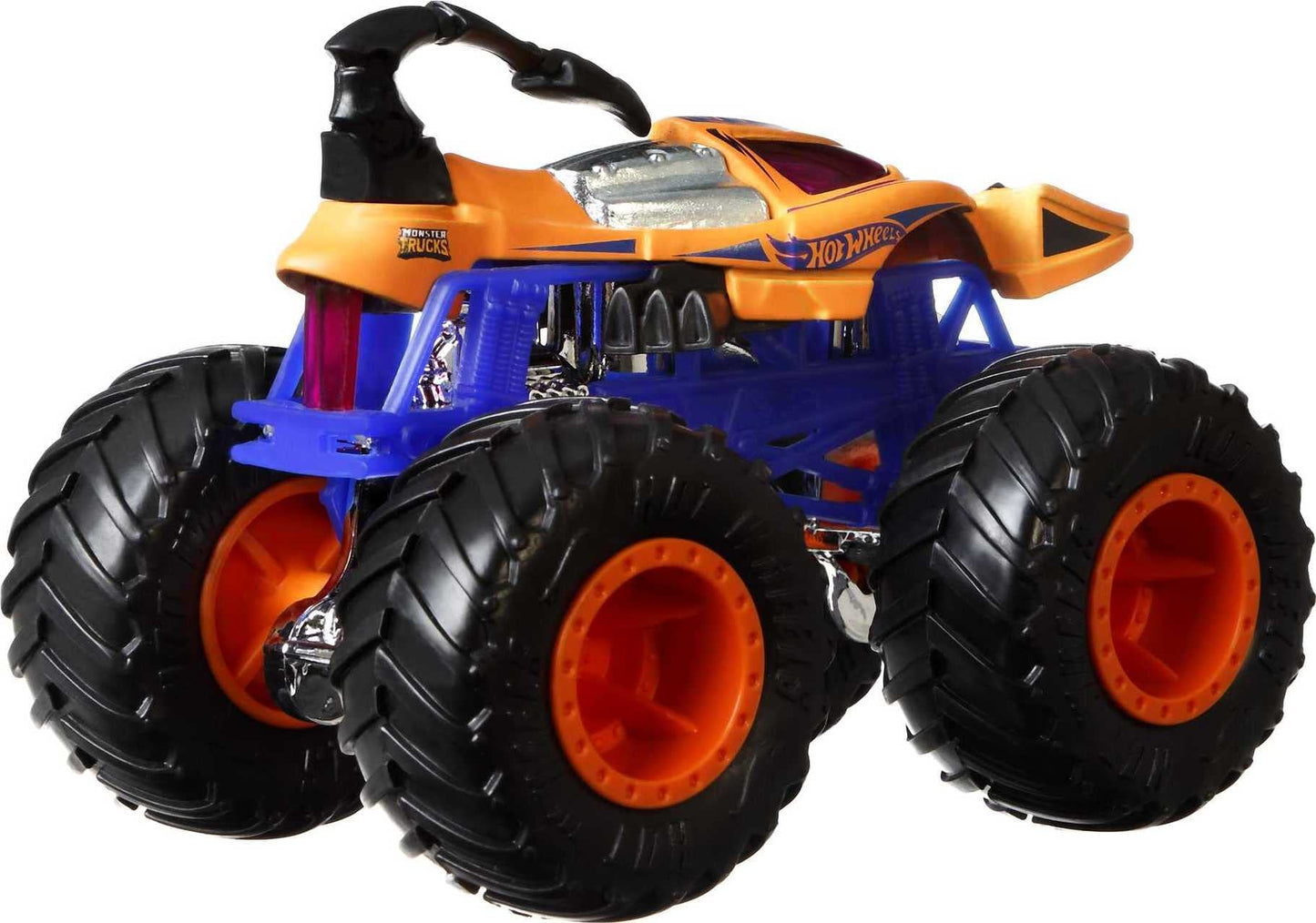 Hot Wheels Monster Trucks 4-Pack, 1:64 Scale Set of 4 Toy Vehicles with Giant Wheels for Kids & Collectors (Styles May Vary)