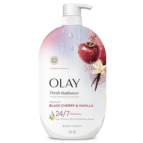 Olay Body Wash for Women, Fresh Radiance, 24/7 Skin-Loving Freshness, Visibly Radiant, Plant Based Cleansers, Vitamin B3 & Antioxidant Blend, For All