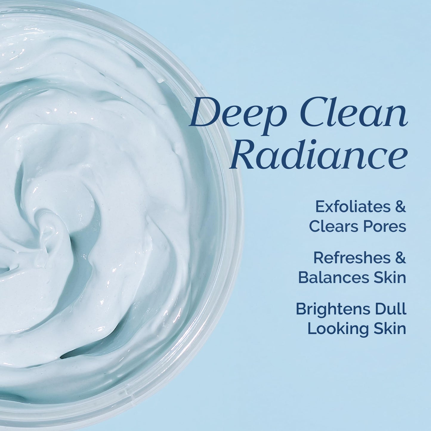Deep Pore Exfoliating Face Mask with Blue Sea Kale Grapefruit - for Blackheads, Dead Skin Removal, Clarifying & Hydrating - Vegan & Clean Skincare