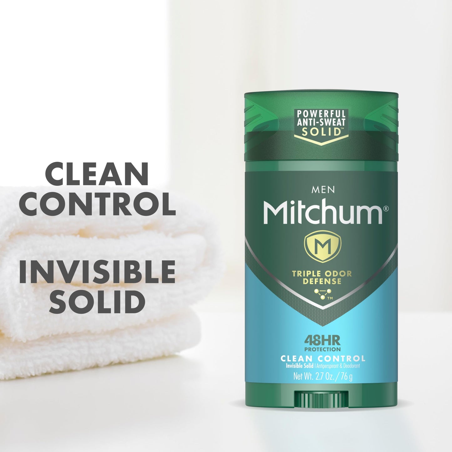 Mitchum Men Advanced Control, Clean Control Invisible Solid 2.7 oz (Pack of 6)