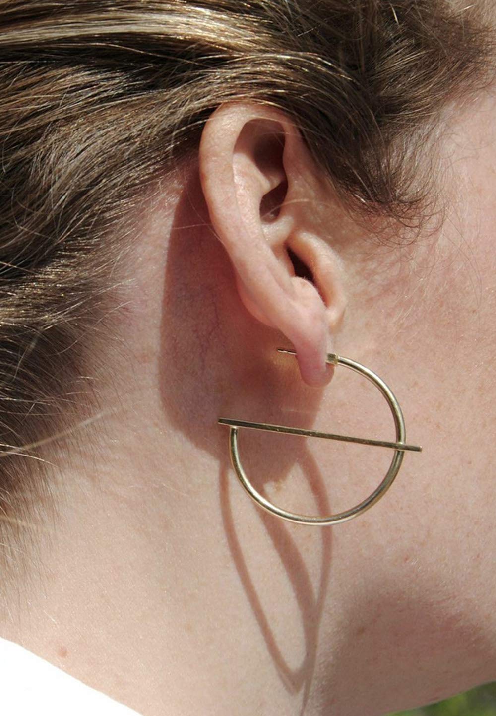 DoubleNine Hoop Earrings Boho Circle Silver Geometric Earrings Stud Wedding Bridal Jewelry for Women Girls (silver)
