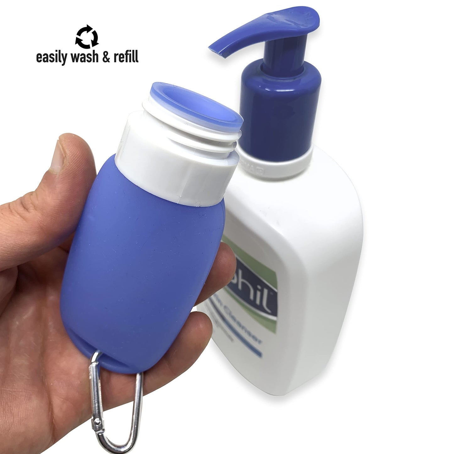 Cruise On Silicone Travel Bottle Set, TSA Approved, Leak-Proof Squeeze Bottles for Shampoo, Lotion & Liquids (2 oz & 1.4 oz), Refillable Containers
