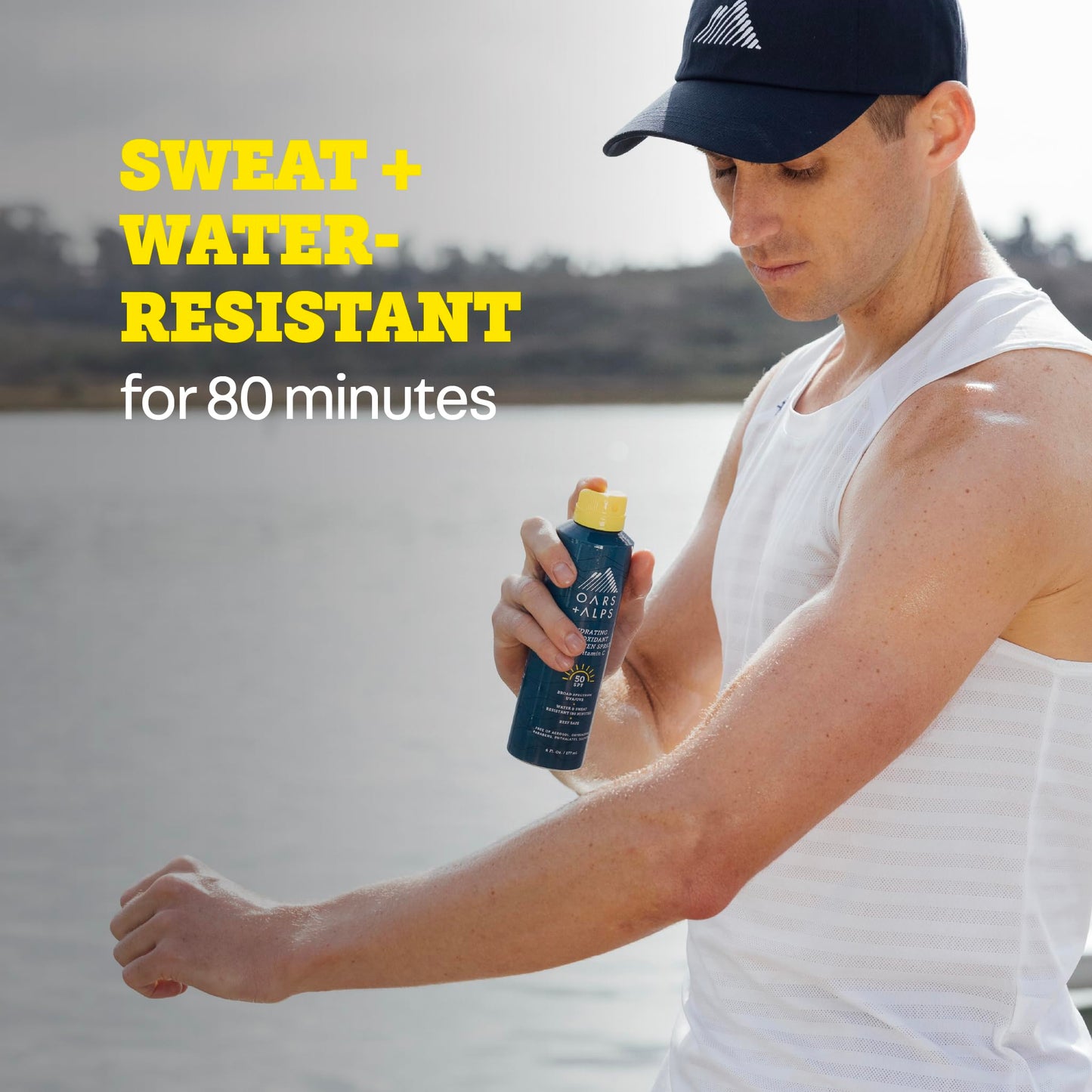 Oars + Alps Sunscreen Spray for Face & Body Spray Sunscreen Infused with Vitamin C & Antioxidants, No White Residue, Water & Sweat Resistant, All Skin