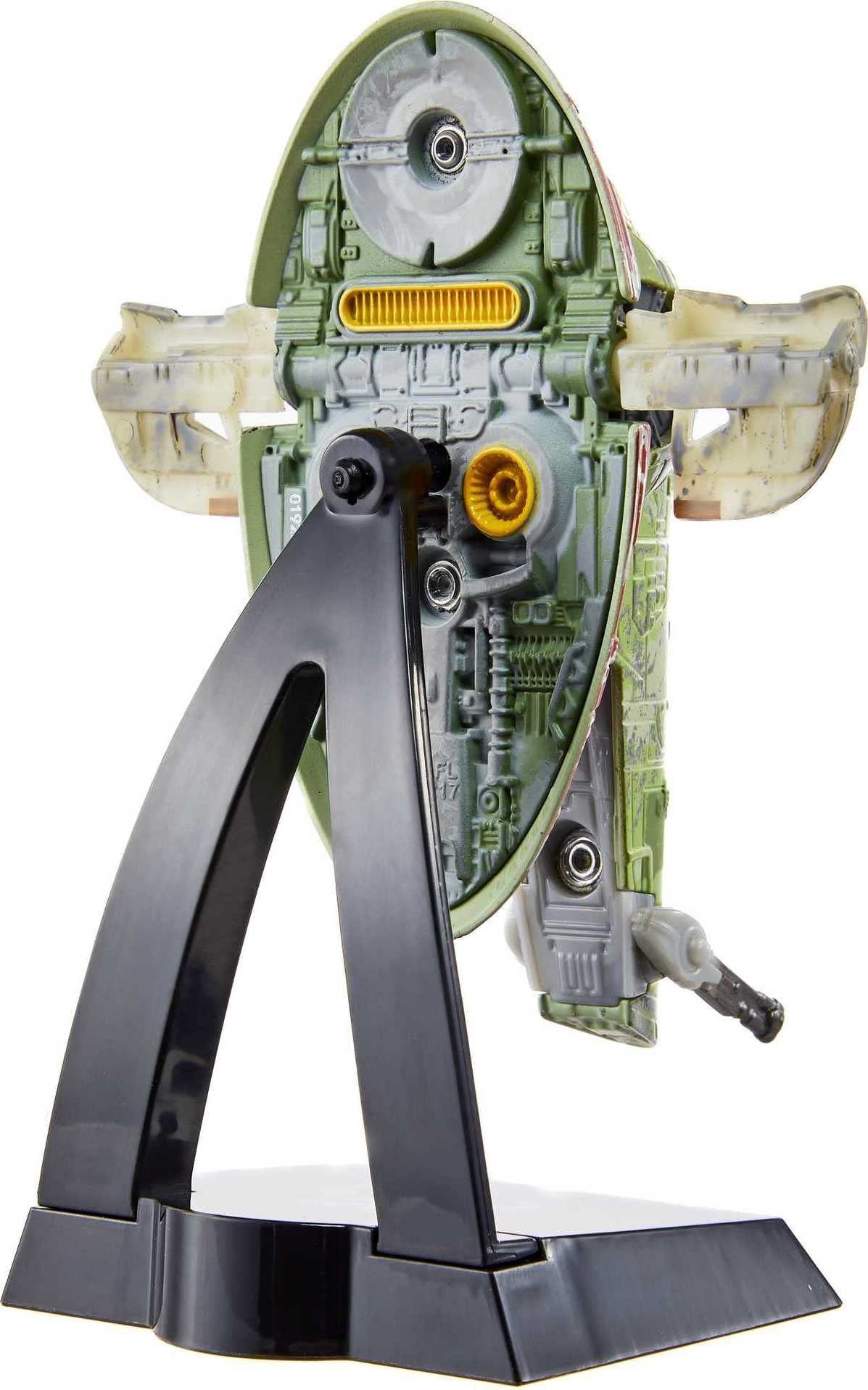 Hot Wheels Star Wars Starships Select Boba Fett's Starship, Premium Collectable Replica with Movable Part & Display Stand