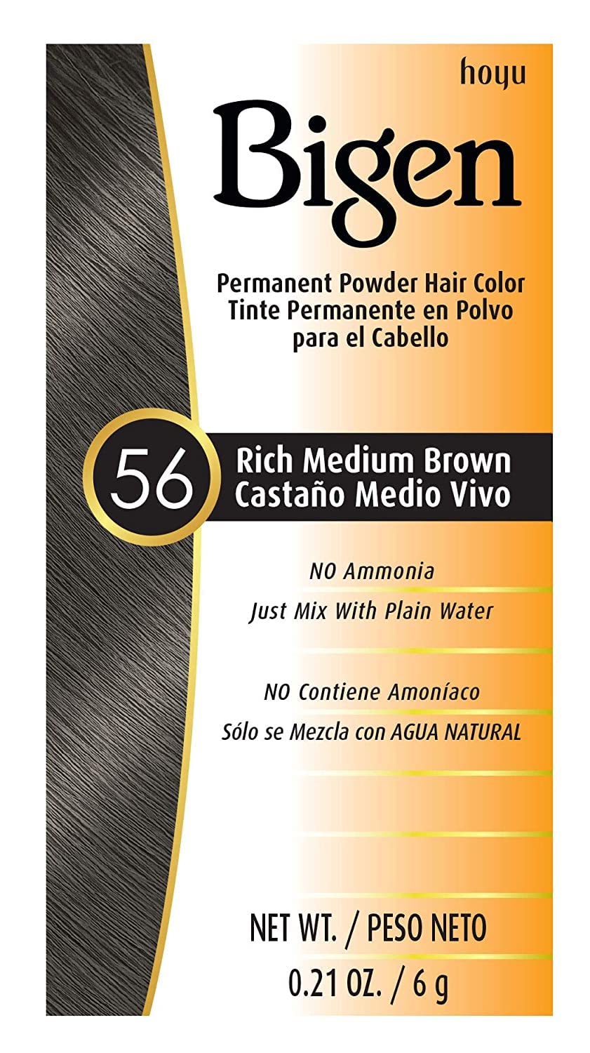 Bigen Permanent Powder Hair Color 56 Medium Brown 1 ea (Pack of 5)