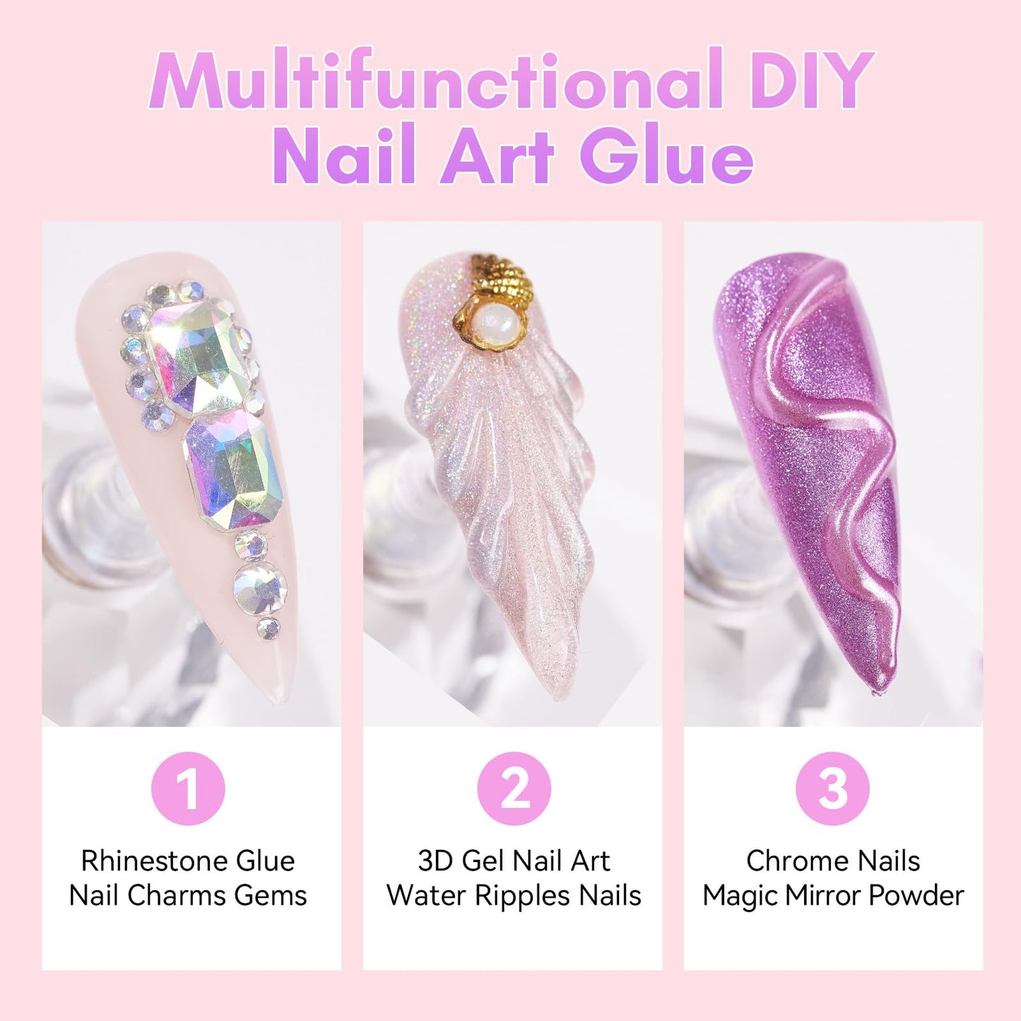 Makartt Christmas Decorations Gift Set Nails Charm Nail Rhinestone Glue Kit 15ml Gel Nail Glue with Christmas Rhinestone Gems 3D Nail Art Decor Beauty and Personal Care Makartt