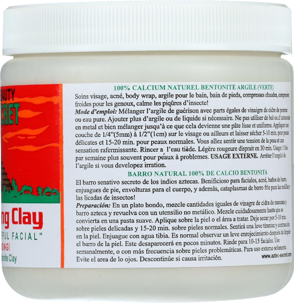 Aztec Secret Indian Healing Clay, Deep Pore Cleansing, Facial & Body Mask - The Original 100% Natural Calcium Bentonite Clay, 1 Pound - 3 Pack