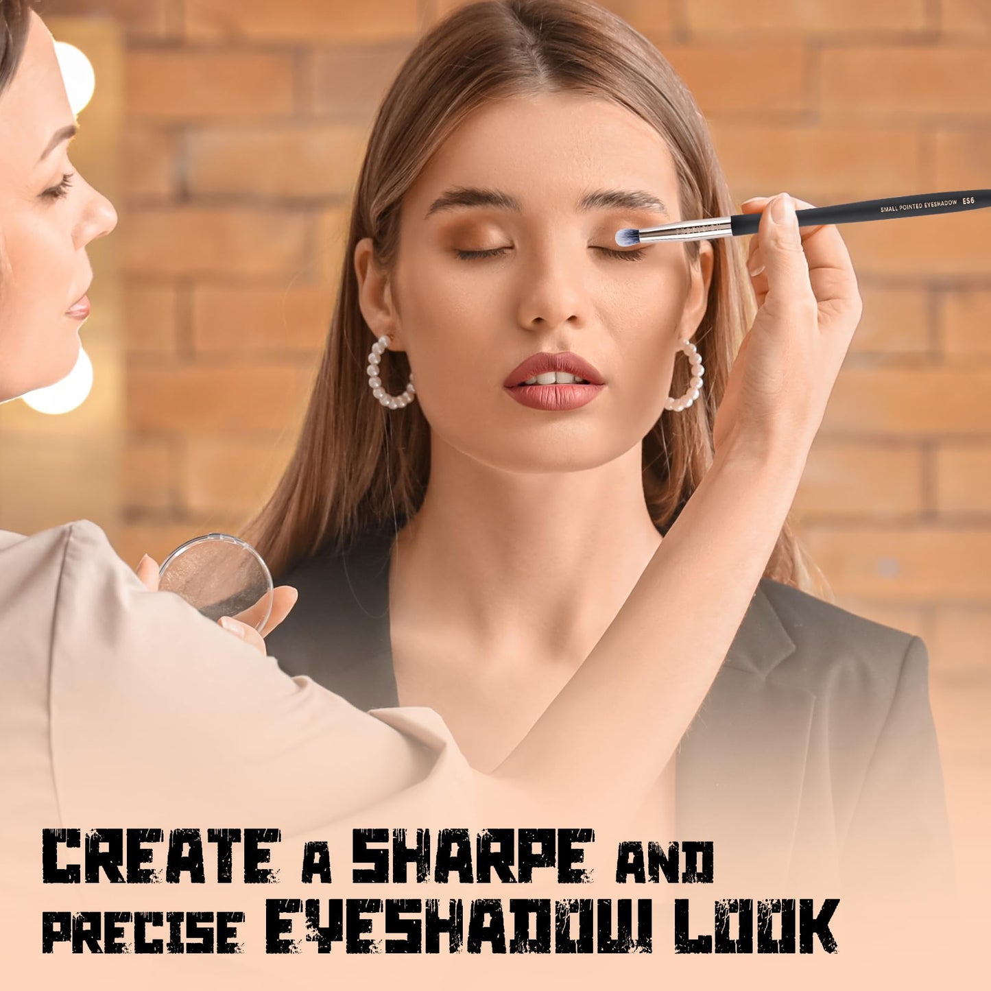 Profusion Cosmetics Small Pointed Eyeshadow Brush - Soft Synthetic Bristles for Detailed Application, Flawless Blending & Comfortable Grip Handle