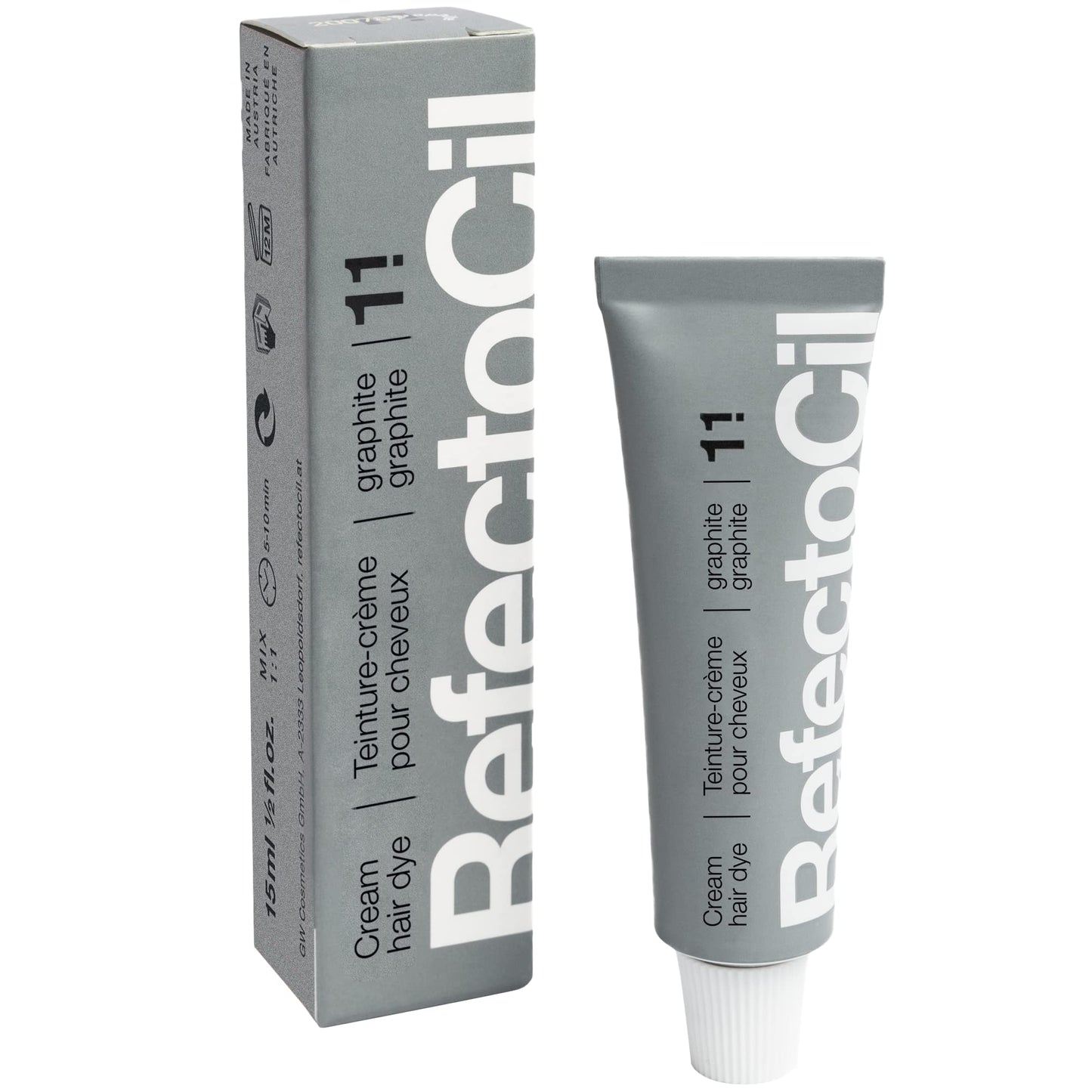 RefectoCil Hair Tinting Kit - Cream Dye + Liquid Developer - Graphite #1.1 Beauty and Personal Care Refectocil