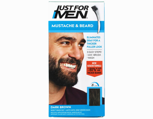 Just For Men Mustache & Beard Brush-In Color Gel M-45 Dark Brown 1 Kit