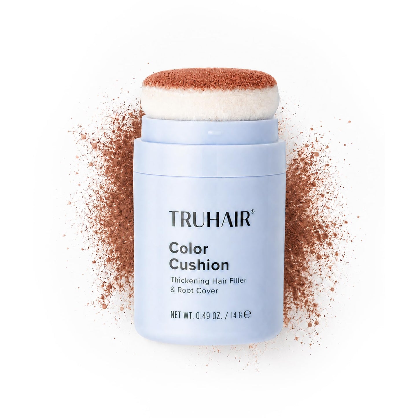 TRUHAIR Color Cushion Thickening Hair Filler & Root Cover Up Powder - Oil Absorbing Hair Fibers for Thinning Hair - Instant Volume, Gray Coverage