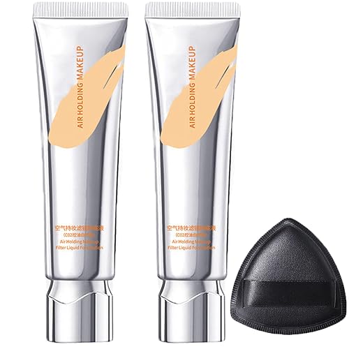Long Lasting Full Coverage Liquid Foundation, Air Holding Makeup Filter Liquid Foundation, Instant Face Tightener No-Filter Primer, Sweatproof