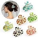 Airsky 6 Pack Checkered Hair Claw Clips, Square Medium Hair Clips, 2 x 2 x 1.1 in, One Size Fits All, Non-Slip Design for Women Girls Long Short Thin