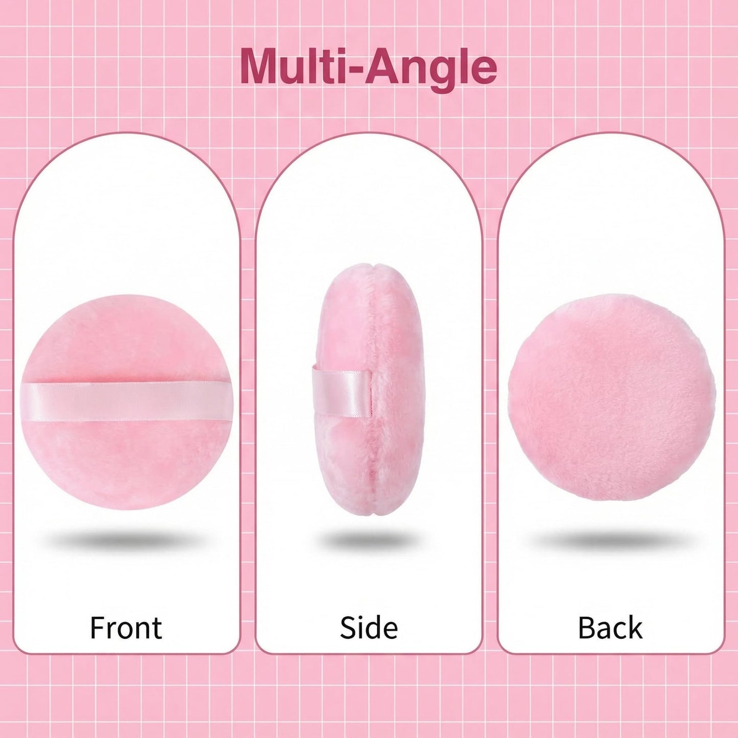 2 Pcs Large Body Powder Puff and Container Powder Container with Puff Powder Puff Crystal Container Soft Washable Reusable Velour Face Body Glitter Beauty and Personal Care Habitable tree