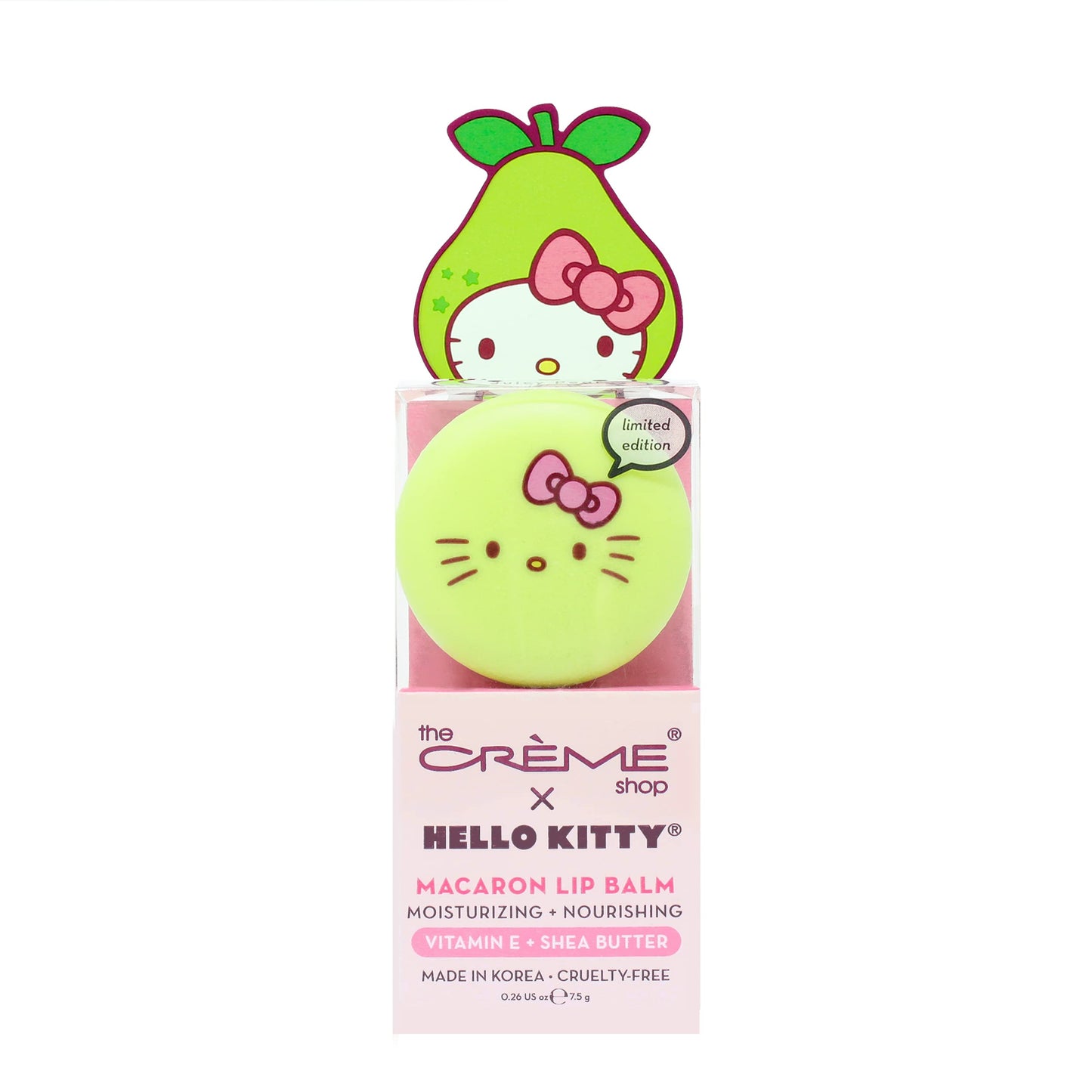 The Crème Shop x Hello Kitty Macaron Lip Balm - Juicy Pear Flavored