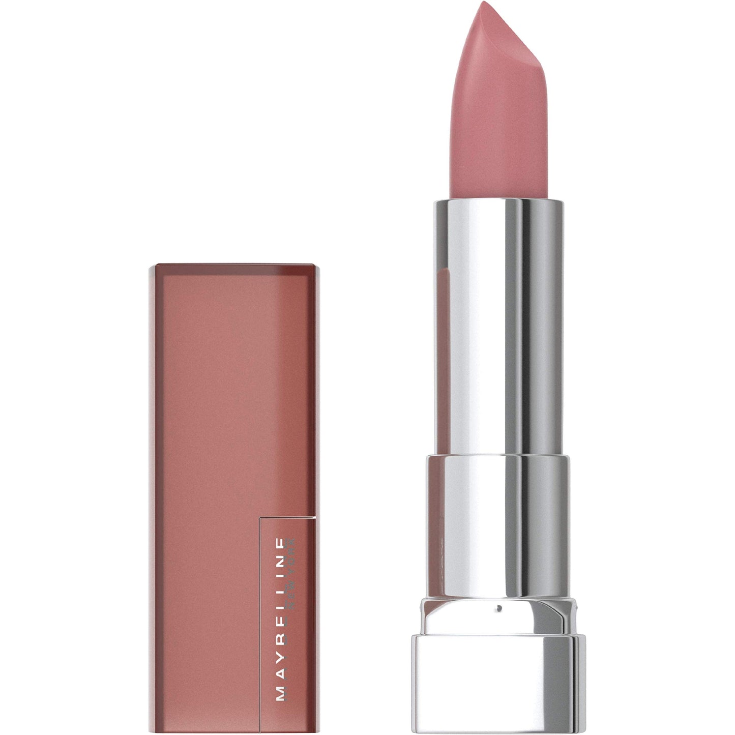 Maybelline Color Sensational Lipstick, Lip Makeup, Matte Finish, Hydrating Lipstick, Nude, Pink, Red, Plum Lip Color, Peach Buff, 0.15 oz; (Packaging