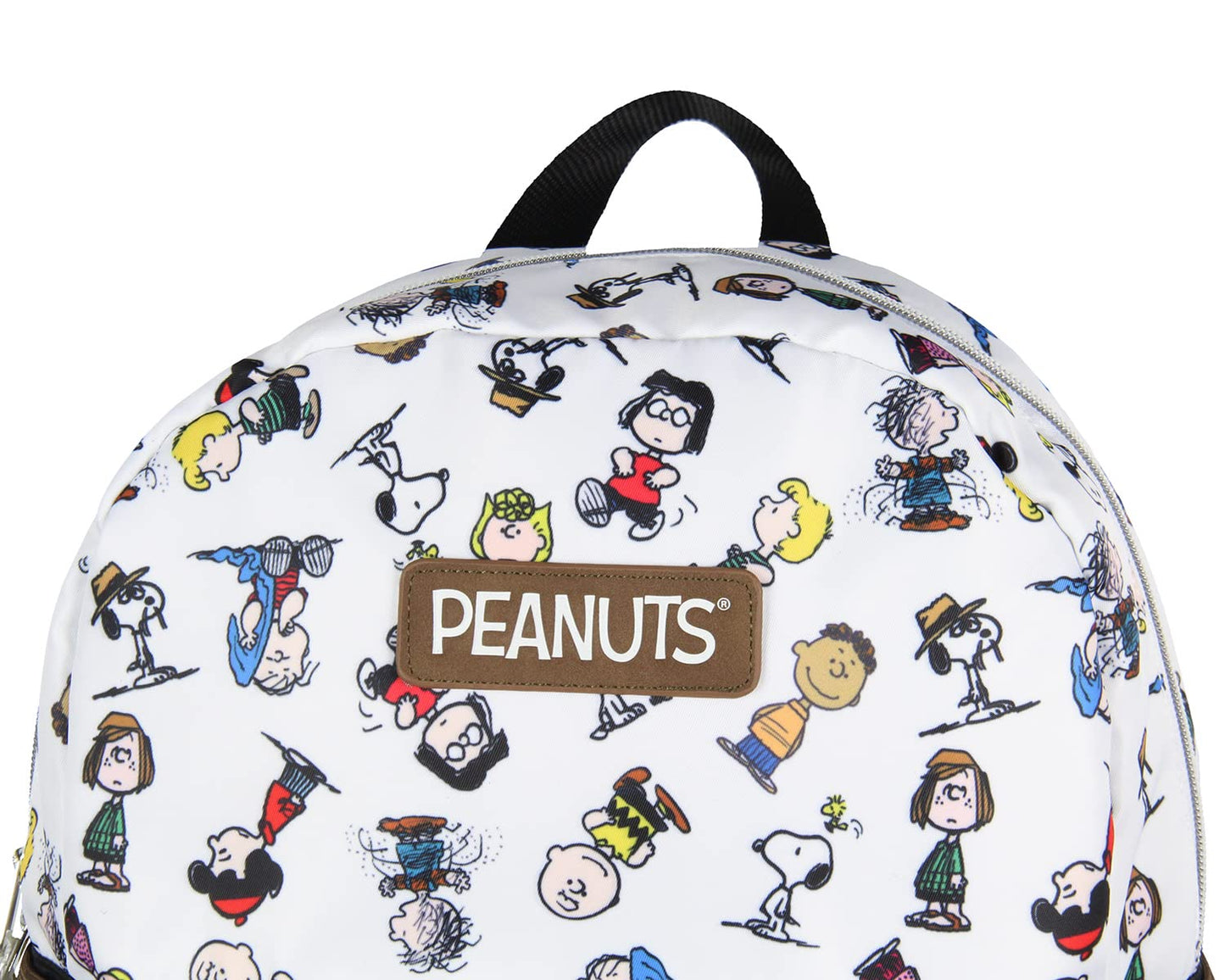 INTIMO Peanuts Snoopy Charlie Brown Sally Linus Cute School Travel Backpack With Faux Leather Bottom