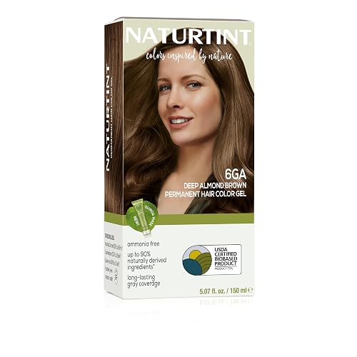 Naturtint 6GA Deep Almond Brown Permanent Hair Color (Pack of 1), Ammonia Free, Vegan, Cruelty Free, up to 100% Gray Coverage, Long Lasting Results