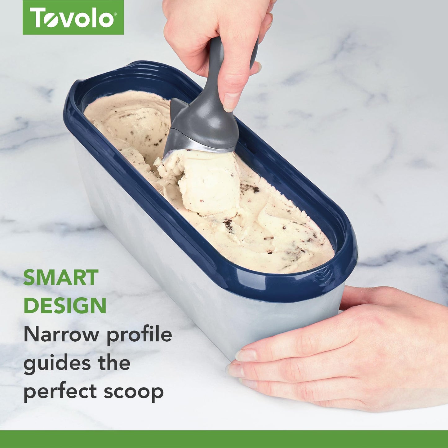 Tovolo Ice Cream Containers for Homemade Ice Cream, Glide-A-Scoop (1.5 Qt, Deep Indigo) - Stackable Ice Cream Storage Containers for Freezer…