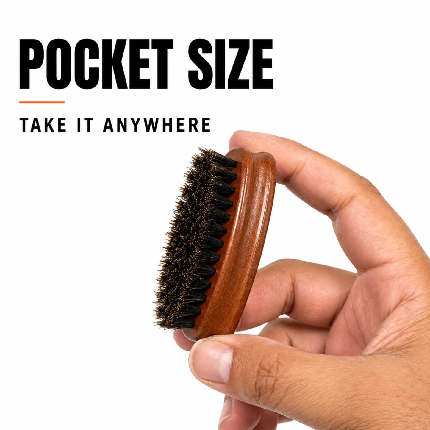 Gents Wood Small Travel Beard Brush - Natural Boar Bristles with Wooden Grooved Handle Mini Size Portable (Small, 3, Count) Beauty and Personal Care G.B.S