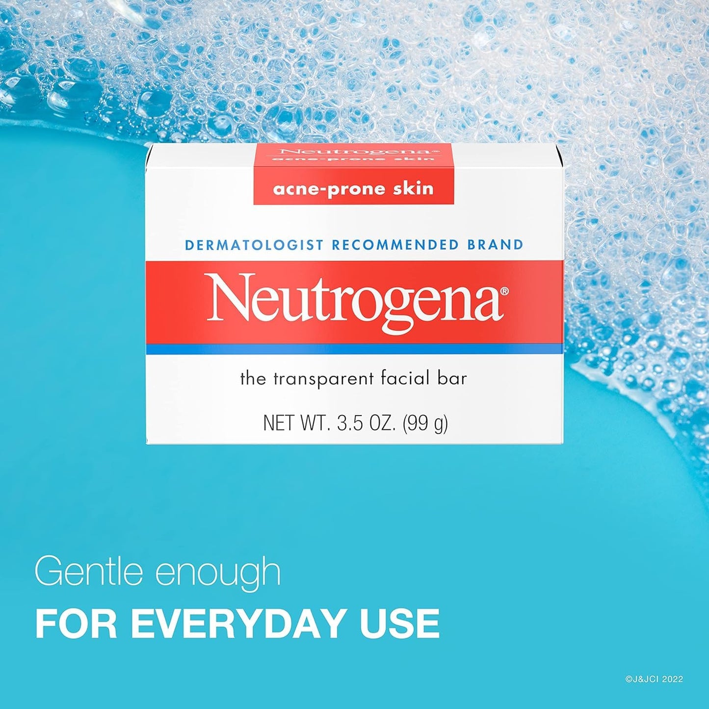 Neutrogena Facial Cleansing Bar Treatment for Acne-Prone Skin, Non-Medicated & Glycerin-Rich Hypoallergenic Formula with No Detergents or Dyes, 3.5 oz