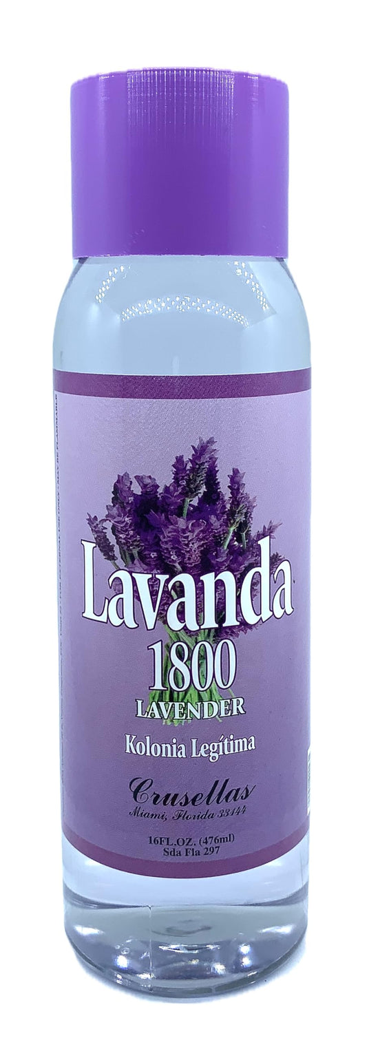 Crusellas Legitima Agua de Kolonia 1800 Lavender (Lavanda) Splash Cologne 16 Fl. Oz.