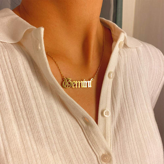 Aimimier Constellation Necklace Gemini Necklace Astrology Jewelry Personalized Name Gift for Girlfriend Women (Silver) Beauty & Personal Care Aimimier