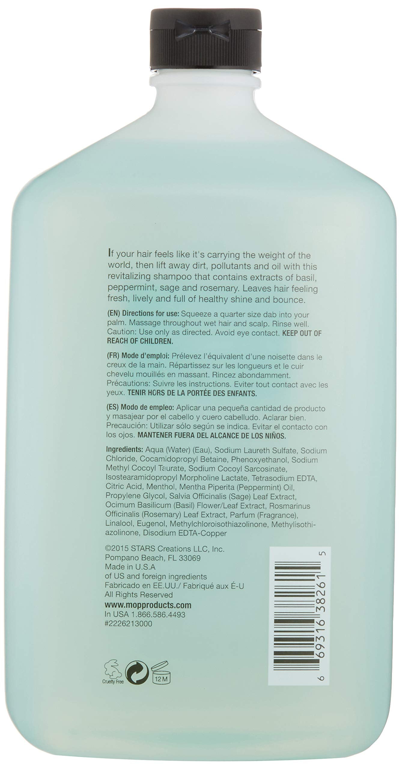 MOP Revitalizing Shampoo, Basil Mint, 33.8 Fl Oz