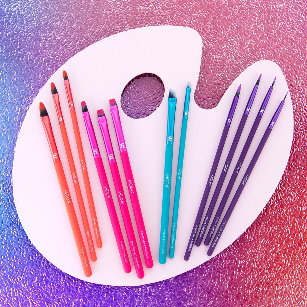 MODA Bold Artistry Makeup Brush 12pc Kit - Vegan and Cruelty-Free Synthetic Brushes