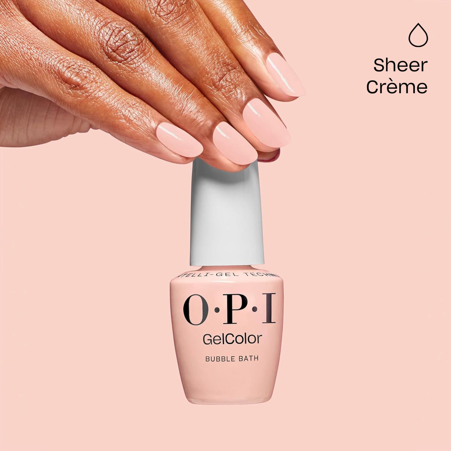 OPI GelColor Bubble Bath | Sheer Nude Pink Crème LED Cure Gel Nail Polish | Salon-Quality Shine, Long-Lasting Wear | Vegan & HEMA Free | 0.5 Fl Oz Beauty and Personal Care OPI