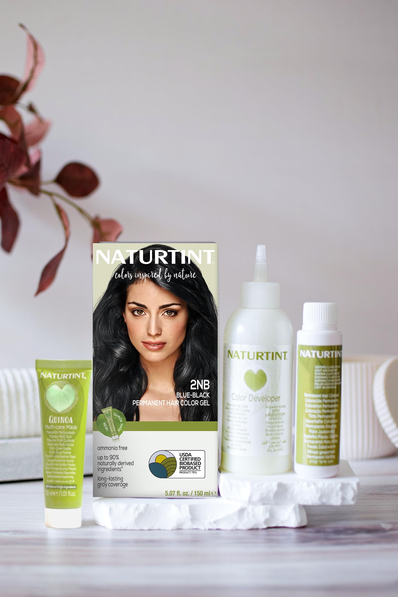 Naturtint 2NB Blue Black Permanent Hair Color (Pack of 1), Ammonia Free, Vegan, Cruelty Free, up to 100% Gray Coverage, Long Lasting Results