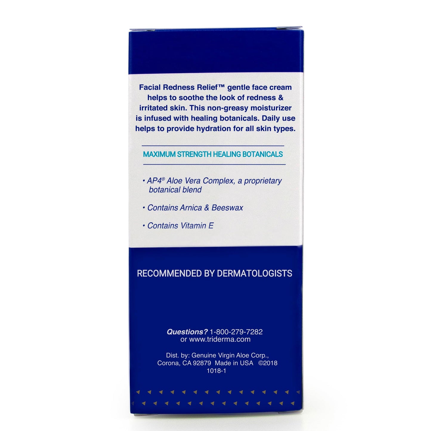 TriDerma Facial Redness Relief Gentle Face Cream, Soothing & Relieving Daily Moisturizer for Redness, Repair Uneven Skin Tone, Irritated or Sensitive