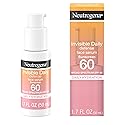 Neutrogena Invisible Daily Defense Broad Spectrum SPF 60, Antioxidants for Skin Glow, Hydrating Face Sunscreen Serum, Water Resistant (80 minutes)