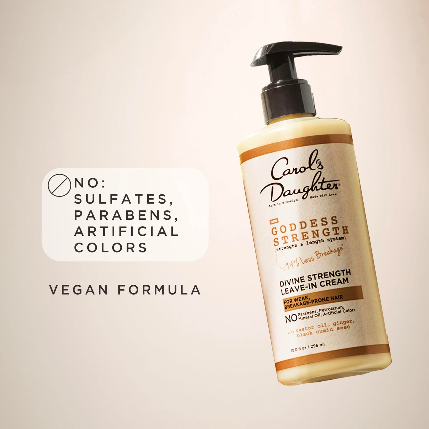 Carol's Daughter Goddess Strength Leave-In Conditioner Cream 10oz – Strengthening & Moisturizing for Wavy & Curly Hair