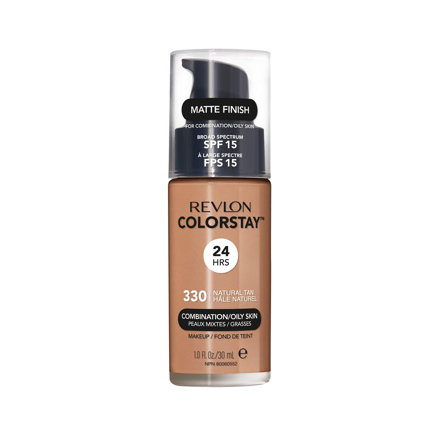 Revlon Liquid Foundation, ColorStay Face Makeup for Combination & Oily Skin, SPF 15, Longwear Longwear Medium-Full Coverage with Matte Finish, Natural