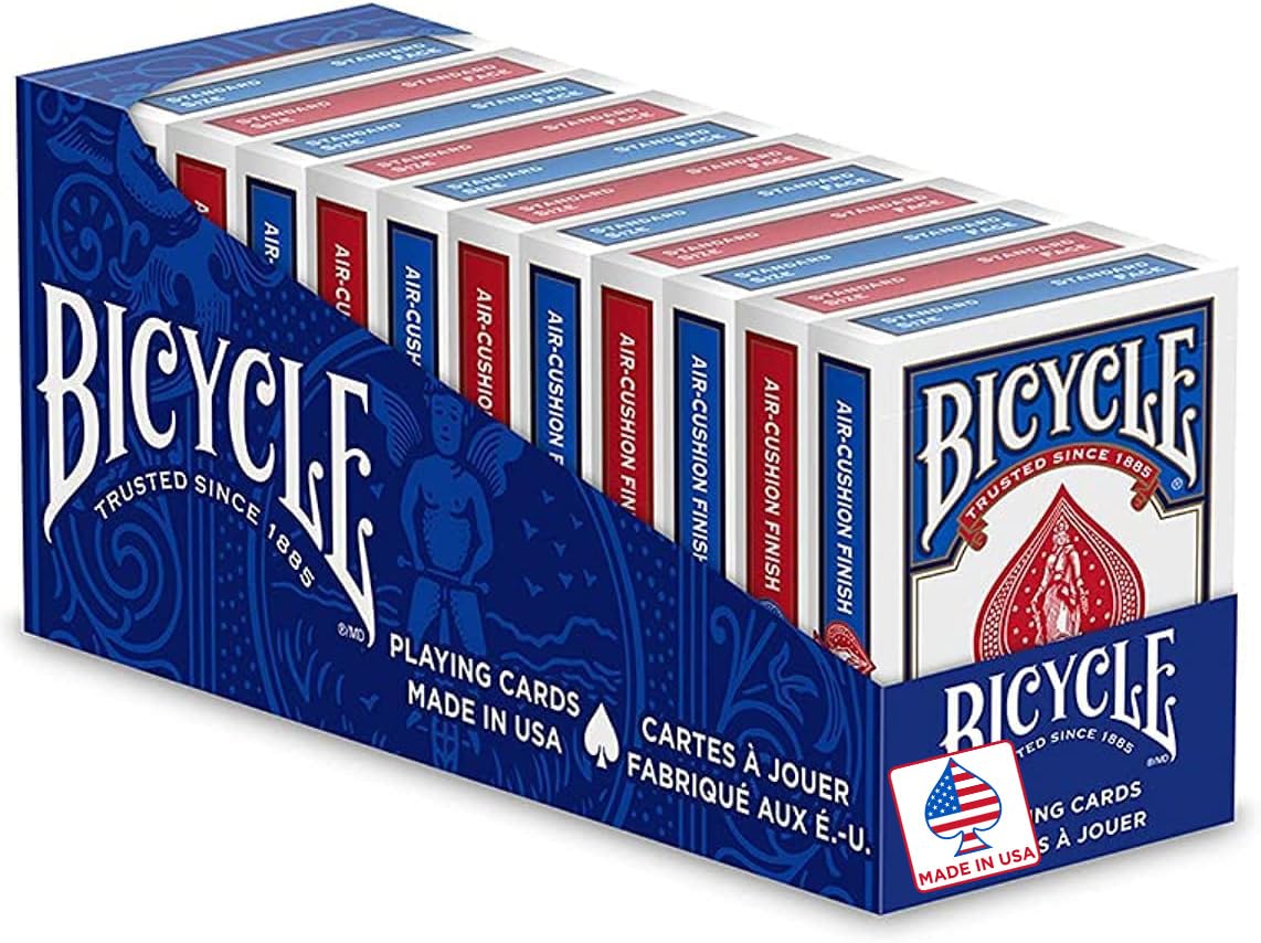 Bicycle Standard Rider Back Playing Cards, Poker Size, 12 Pack, Classic Decks of Cards for Poker, Blackjack, Casino Games & Family Game Night