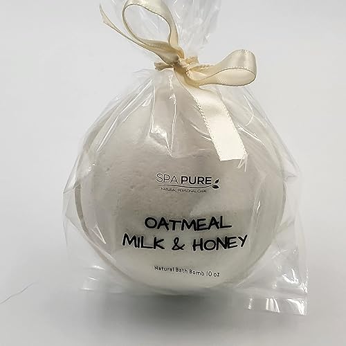3 Oatmeal Milk and Honey Luxury Bath Bomb Fizzies, Made with Shea, Mango and Cocoa Butter, Ultra Moisturizing, Great for Dry Skin,