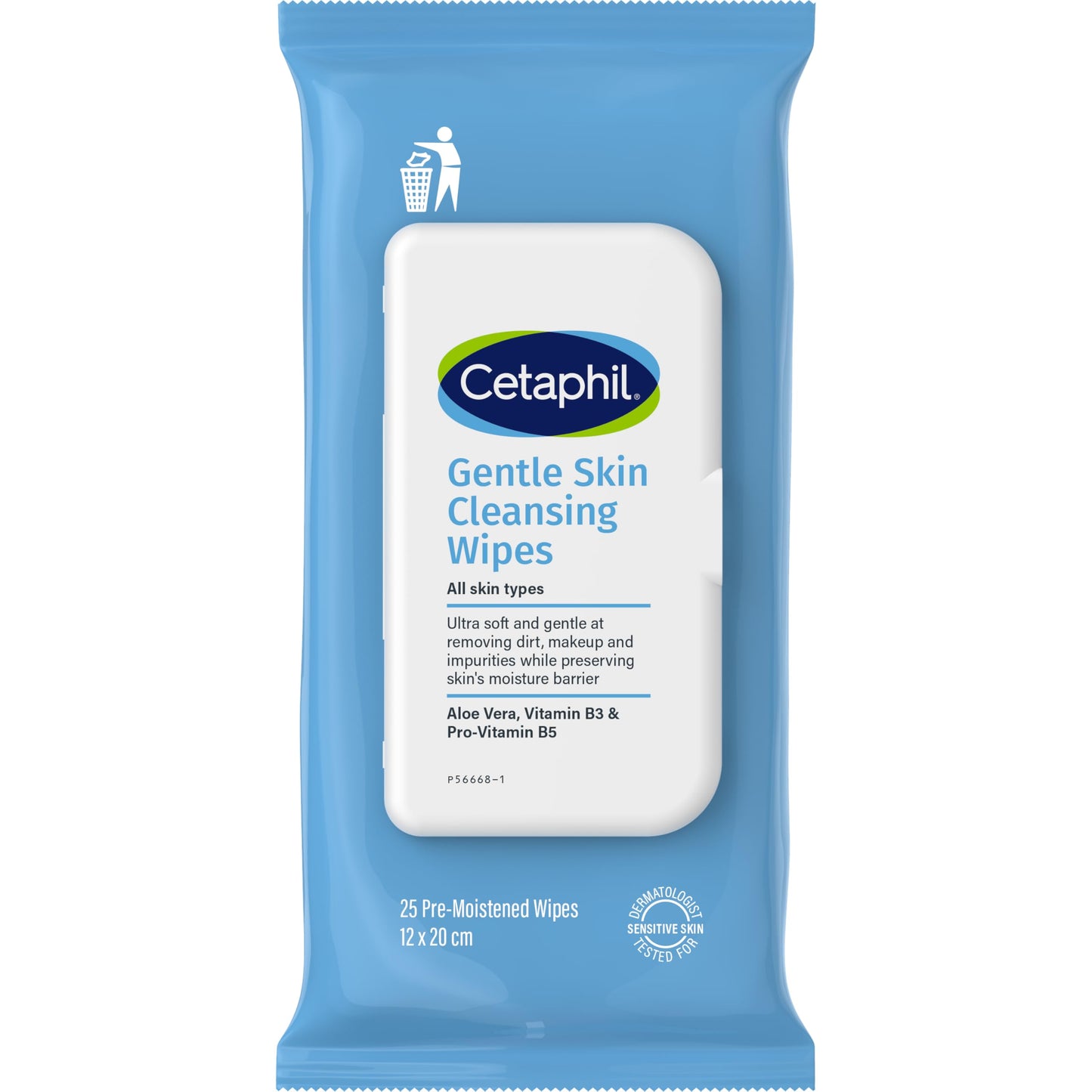 Cetaphil Face and Body Wipes, Gentle Skin Cleansing Cloths, 25 Count, Pack of 3, for Dry, Sensitive Skin, Flip Top Closure, Great for the Gym, Travel