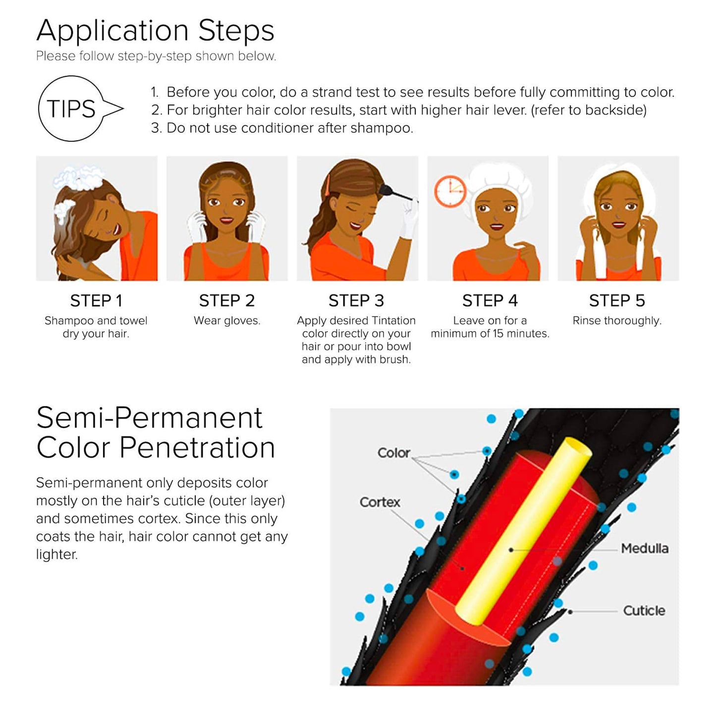 Red by Kiss Tintation Semi-Permanent Hair Color, Aloe Vera Water Based, Argan Oil, Olive Oil, Collagen & Keratin, Long-Lasting Color Dye (Hunter