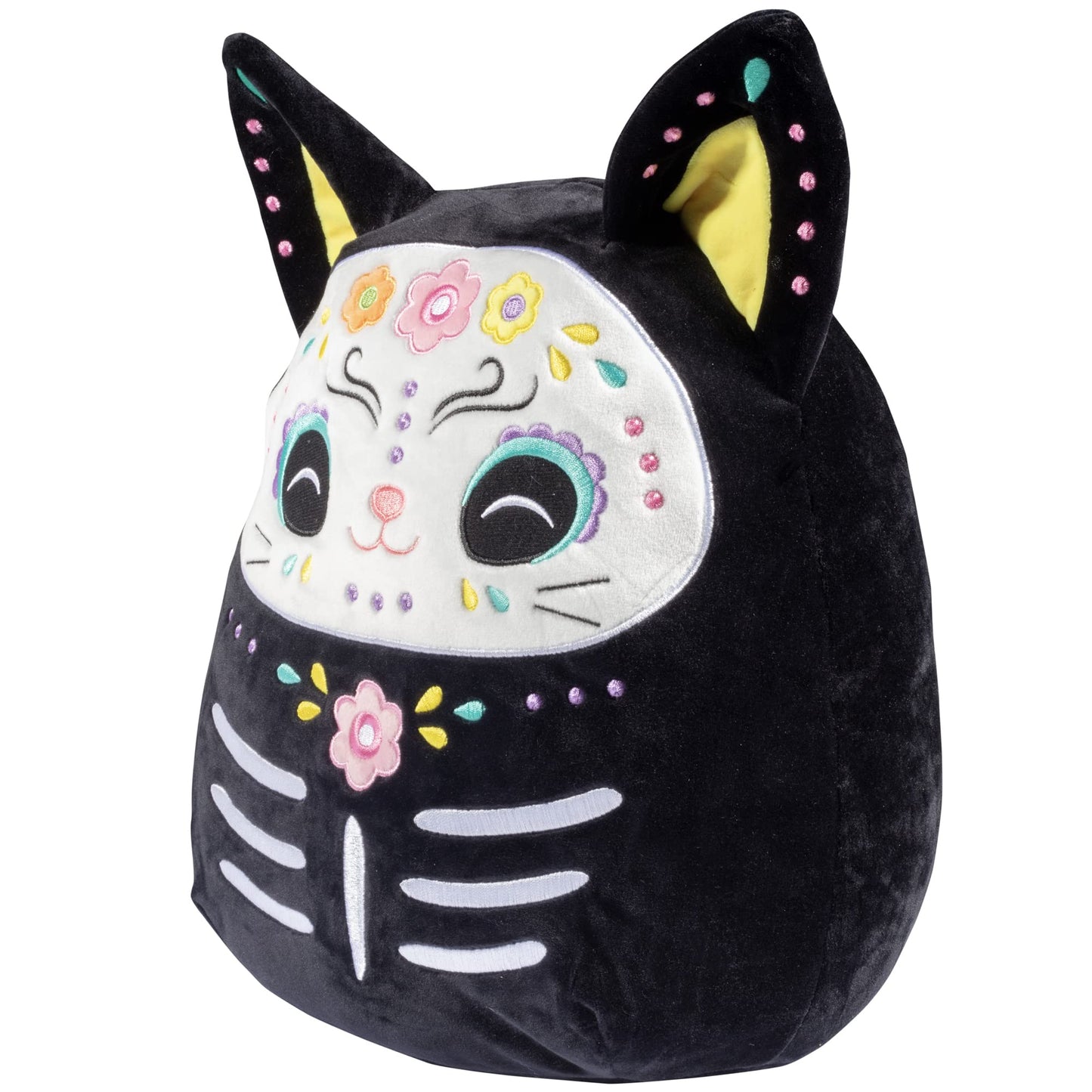 Squishmallows 12-Inch Zelina The Day of The Dead Cat - Soft Plush Black Kitty with Sugar Skull Design - Collectible Stuffed Animal Pillow - Halloween…