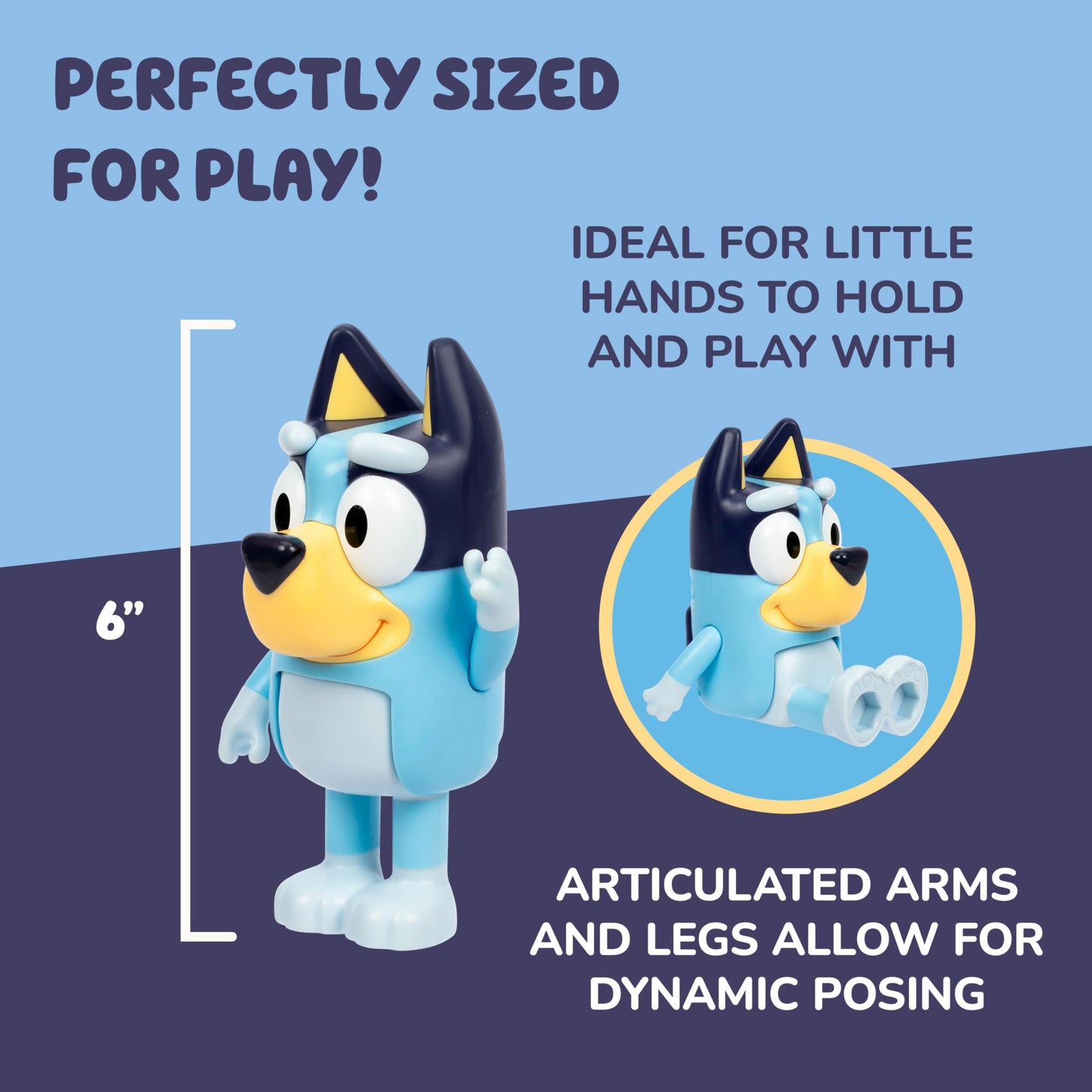 Bluey Talking Toy Chat Mates Playset, Articulated, Talking Kids Toy with 10 Iconic Phrases, Interactive Play Toys Figures Set for Kids, Ages 3+