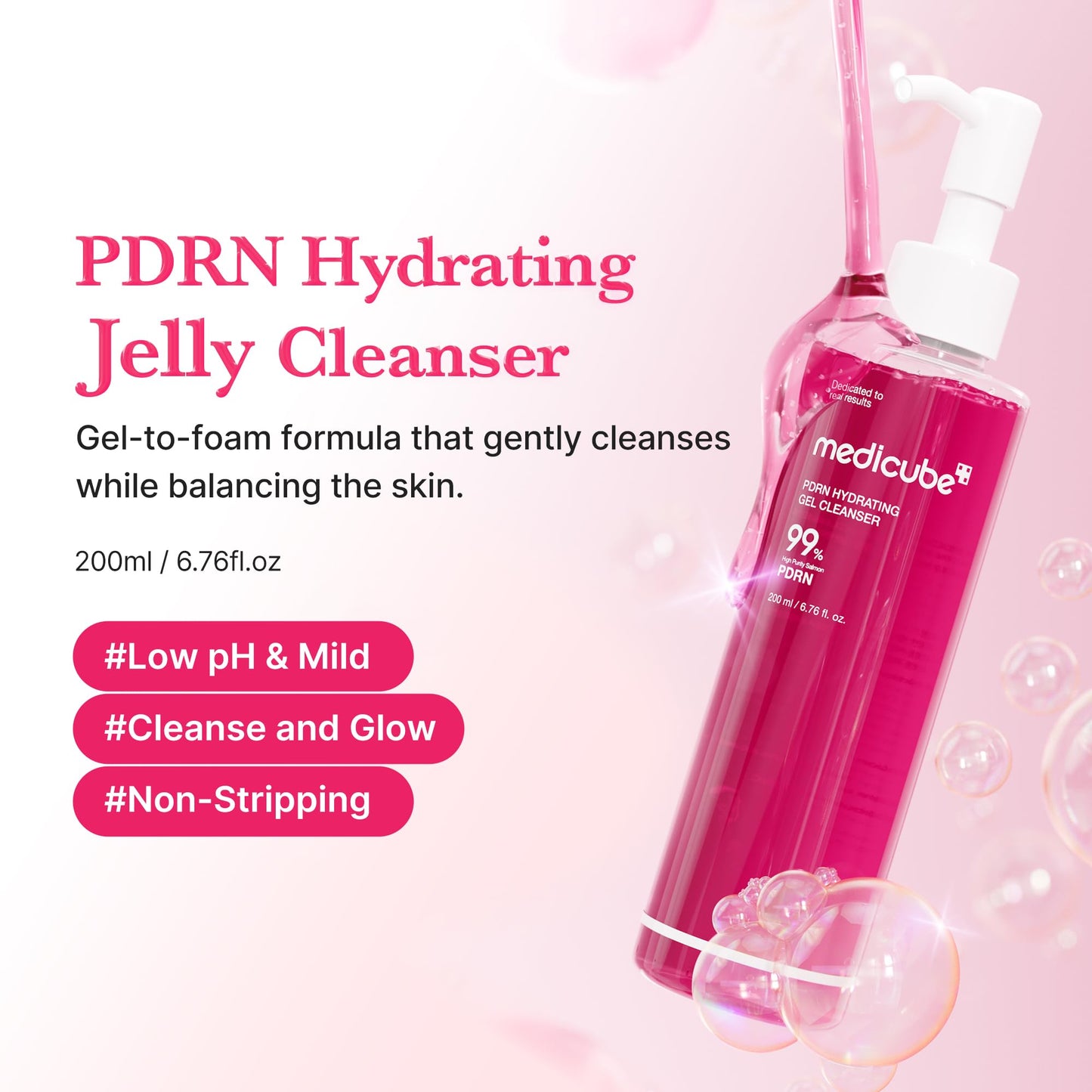 medicube PDRN Jelly to Foam Cleanser - Gentle Low pH Hydrating Cleanser Beauty and Personal Care medicube