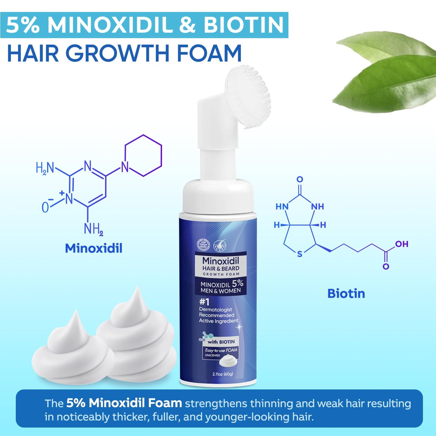 5% Minoxidil Hair Growth Serum for Men & Women with Biotin: Minoxidil for Men and Women, 5 Percent, Hair Regrowth Treatment, Extra Strength (2 FL OZ Beauty and Personal Care Artimore